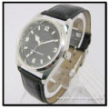 Mk Watch Alloy Case Watch Genuine Leather Black Trap Watch (HL-88)